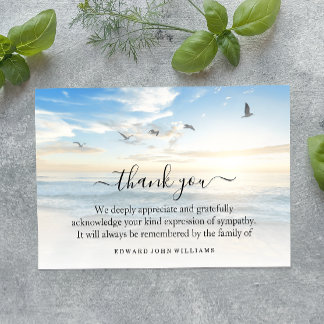 3.5x5 Funeral Gracias Nota Grief Beach Ocean