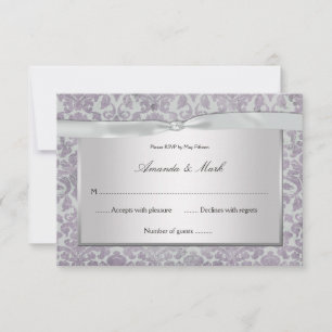 3.5x5 Lavanda Plata Grunge Damask RSVP