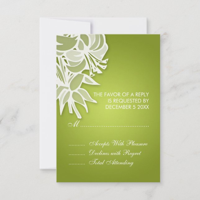 3.5x5 Lime Lily Bouquet Elegant RSVP (Anverso)