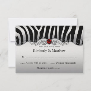 3.5x5 Negro Plata Cebra Rojo Joya RSVP