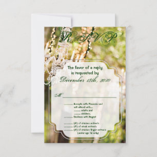 3.5x5 R.S.V.P. Boda de tarjetas lámpara de araña e