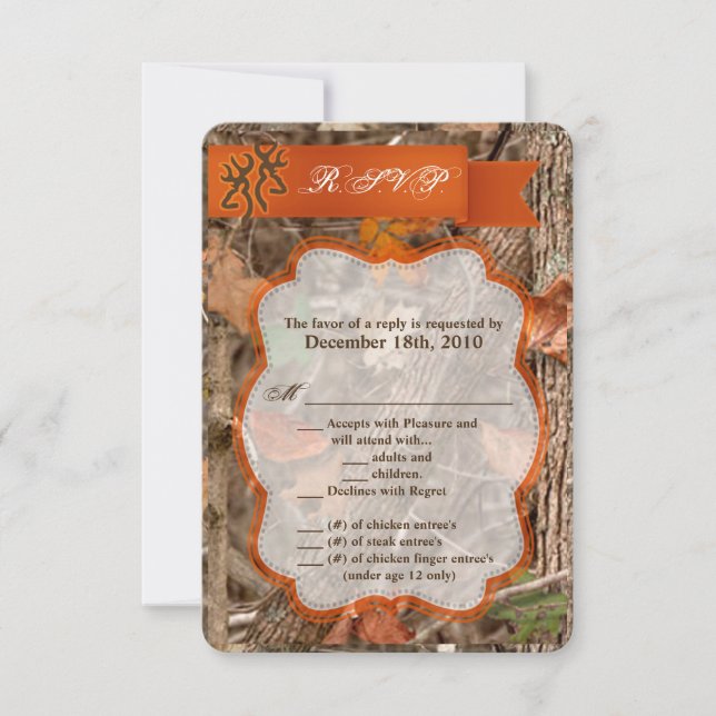 3.5x5 R.S.V.P. Pareja de caza de tarjetas Deer Doe (Anverso)