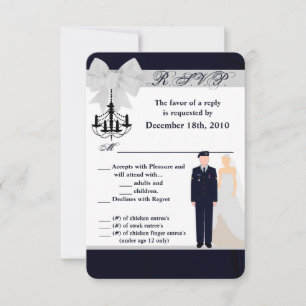 3.5x5 R.S.V.P Tarjeta ARMY Uniforme Blues Groom Br
