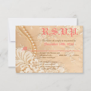 3.5x5 R.S.V.P Tarjeta Country Lace Victoria Vintag