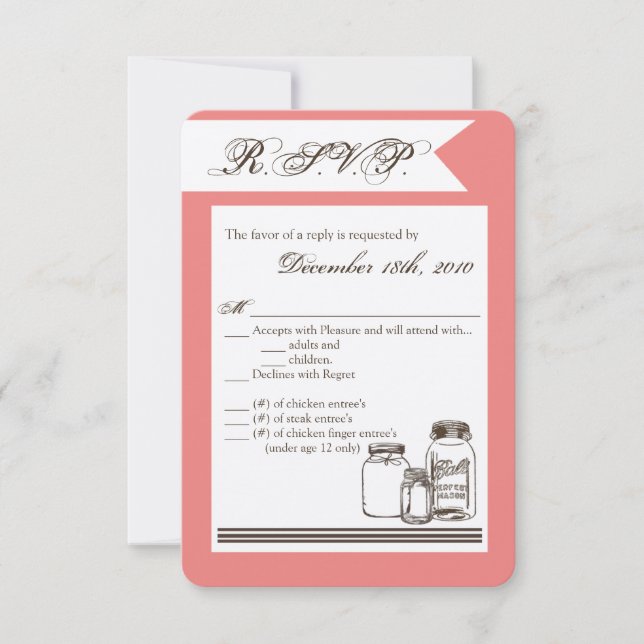 3.5x5 R.S.V.P Tarjeta Mason Jar Country Rústicos V (Anverso)