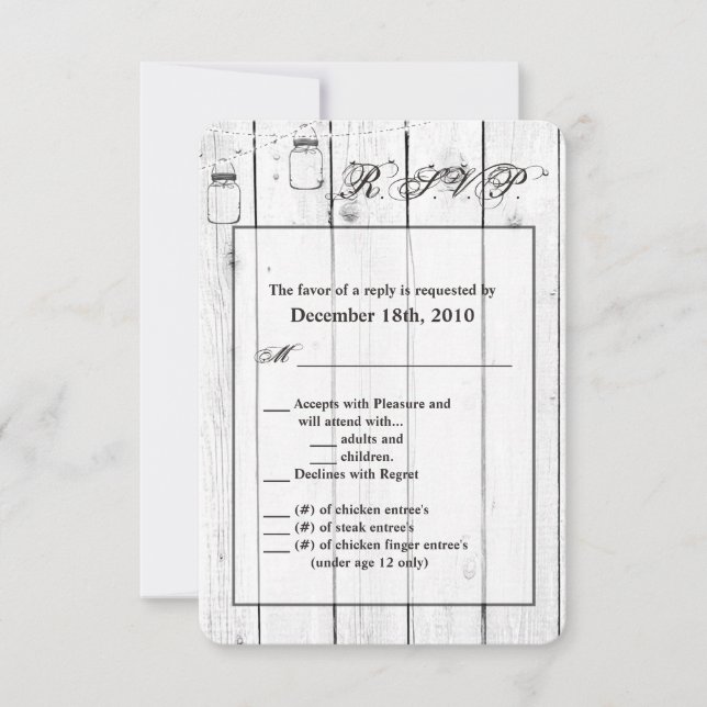 3.5x5 R.S.V.P Tarjeta Mason Jar String Lights Wood (Anverso)