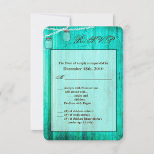 3.5x5 R.S.V.P Tarjeta Mason Jar String Lights Wood