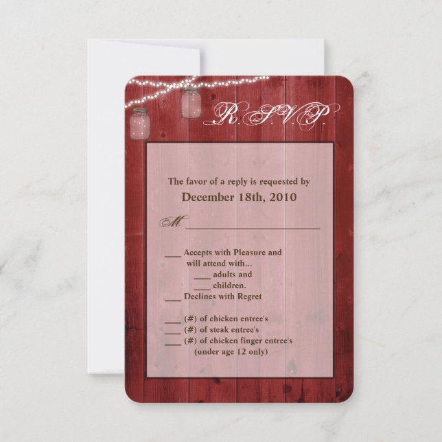 3.5x5 R.S.V.P Tarjeta Mason Jar String Lights Wood (Anverso)