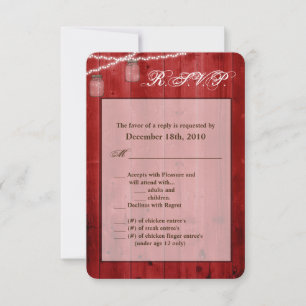 3.5x5 R.S.V.P Tarjeta Mason Jar String Lights Wood