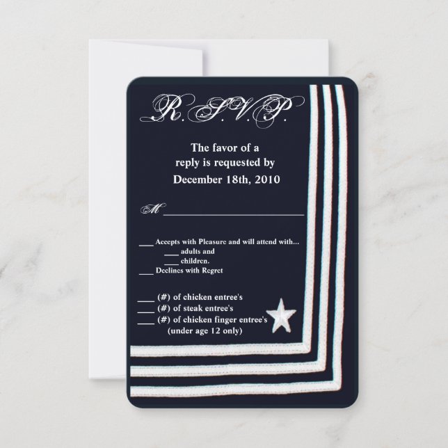 3.5x5 R.S.V.P Tarjeta Naval Vestido de verano Blue (Anverso)