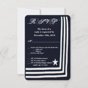 3.5x5 R.S.V.P Tarjeta Naval Vestido de verano Blue