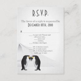 3.5x5 R.S.V.P Tarjeta Penguins Mate para Gris vita