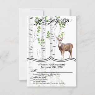 3.5x5 R.S.V.P. Tarjeta Woodland Deer Doe Buck Huni