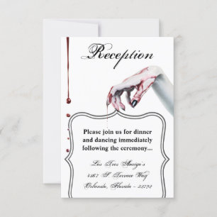 3.5x5 Tarjeta de recepción vampiro zombie goteo de
