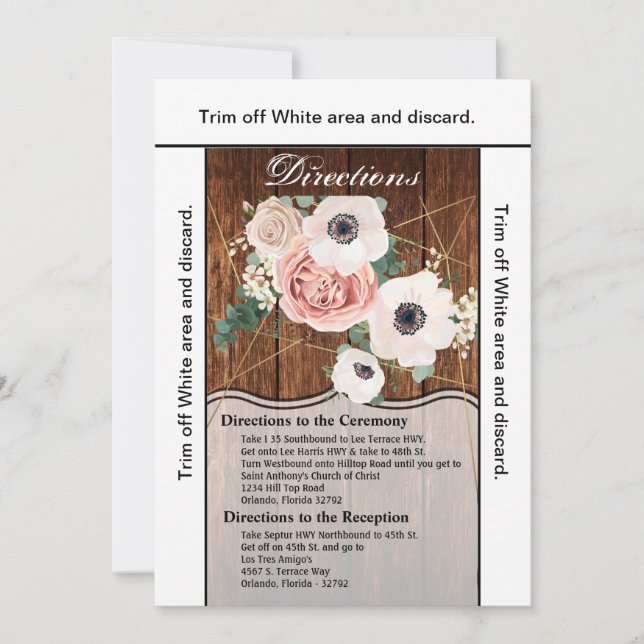 3.5x6 Dirección Tarjeta Madera de campo geométrica (Anverso)