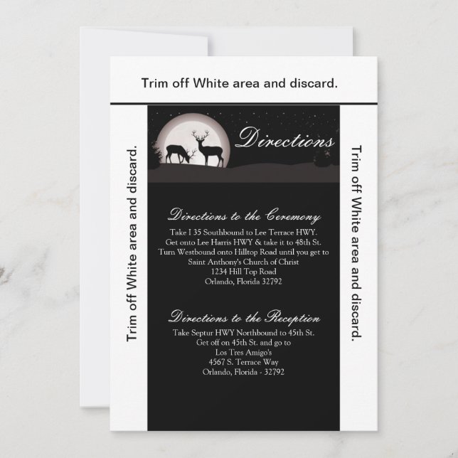 3.5x6 Direcciones Cazadores de tarjetas Moon Deer  (Anverso)