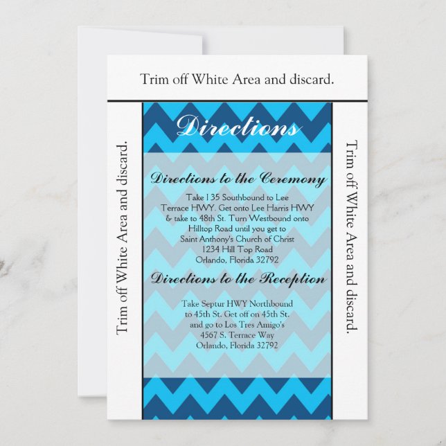 3.5x6 Direcciones Tarjeta Blues Chevron (Anverso)