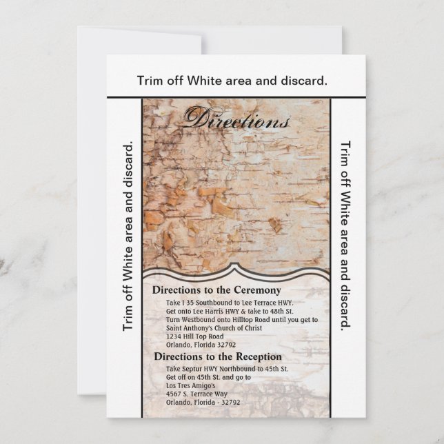 3.5x6 Direcciones Tarjeta recortes de encaje de ma (Anverso)