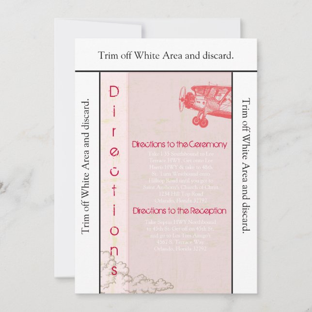 3.5x6 Tarjeta Avión Vintage en nubes (Anverso)