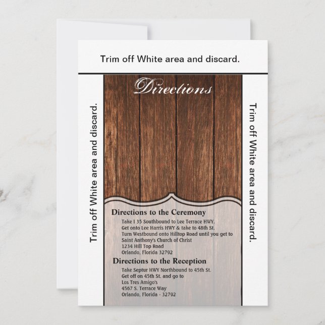 3.5x6 Tarjeta Barn Wood Country Rústico (Anverso)