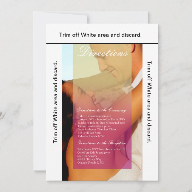 3.5x6 Tarjeta de dirección Sunset Fade Rosa Tan Fo (Anverso)