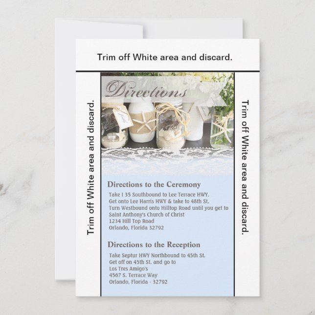 3.5x6 Tarjeta de direcciones Beach Sea Mason Jars  (Anverso)