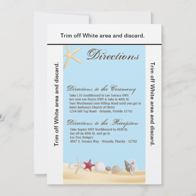 3.5x6 Tarjeta Marea Shells Beach Sand Ocean (Anverso)