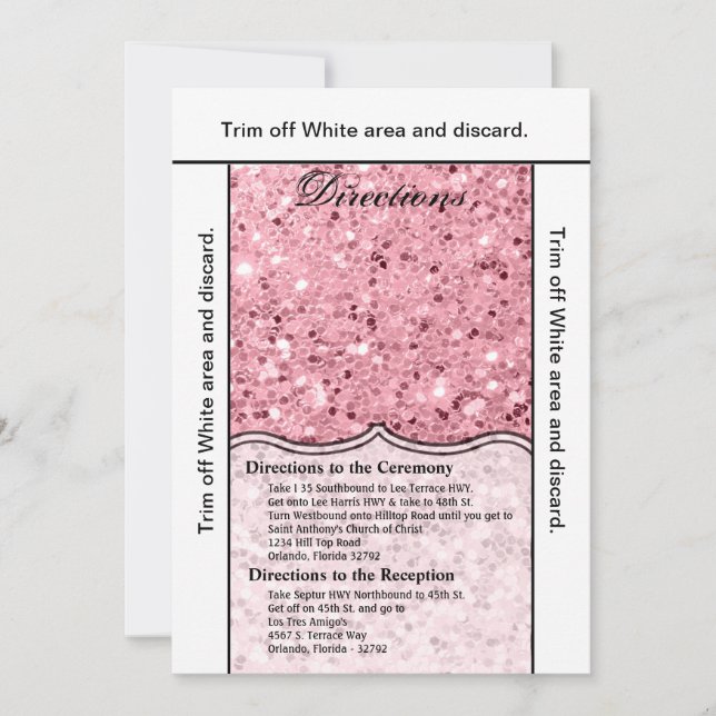 3.5x6 Tarjeta Rosa Purpurina de oro (Anverso)