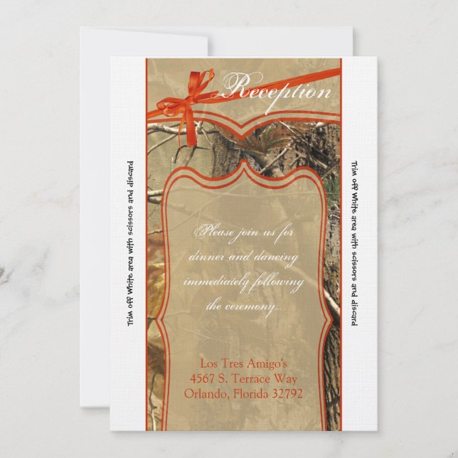 3.5x7 Tarjeta de Recepción Cazadores Camuflaje (Anverso)