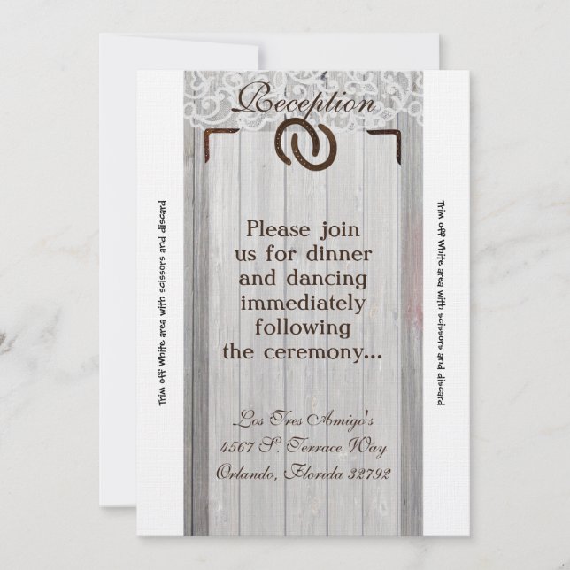 3.5x7 Tarjeta de Recepción Herraduras de Caballo d (Anverso)