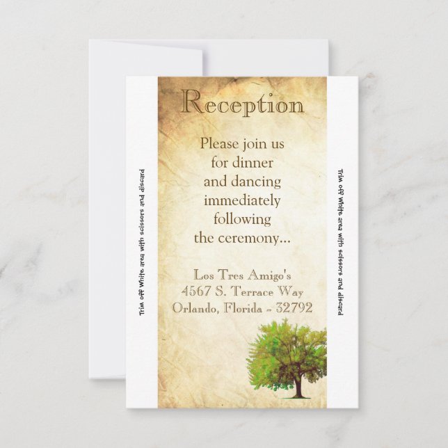 3.5x7 Tarjeta de recepción Primavera Árbol de pape (Anverso)