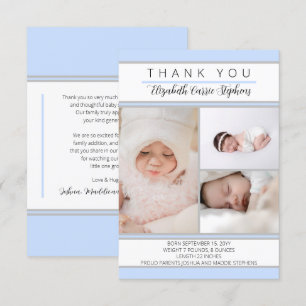 3 Baby Shower azul  Anuncio de nacimiento