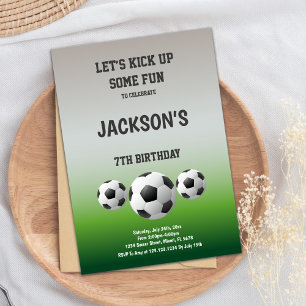 3 Balls Soccer Birthday Invitaciones