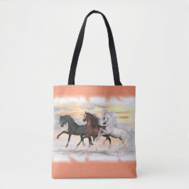 3 caballos todo encima - imprima la bolsa de asas,