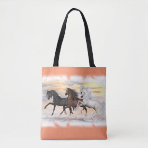 3 caballos todo encima - imprima la bolsa de asas,