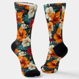 #3 Calcetines de tripulaciones de patrón floral