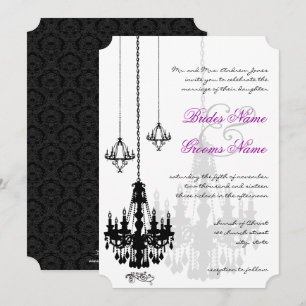 3 candelabros negros invitaciones de boda sombras