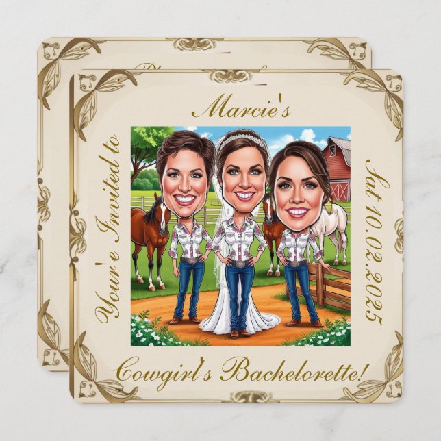 3 Caricaturas nupciales en la granja (Anverso / Reverso)