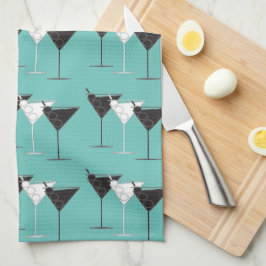 3 Cócteles B&W Martinis aqua - Toalla de bar/de pi