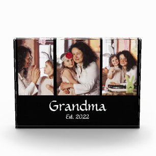 3 Colaje de Fotos Negro Blanco Abuela Establecida