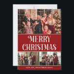 3 Collage de fotos Feliz Navidad en rojo y blanco<br><div class="desc">Crea tu propia tarjeta de vacaciones de fotos navideñas de 3 Collages de fotos, roja y blanca, con nuestra herramienta de diseño fácil de usar. Añade tus fotos favoritas de amigos, familia, vacaciones, pasatiempos y mascotas y tendrás un impresionante collage de fotos único. Nuestro collage de fotos personalizados es perfecto...</div>