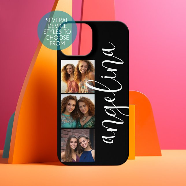 3 Collage de fotos PUEDE EDITAR COLOR DE fondo (Personalized Phone Case - Choose Your Device and Customize the Design)