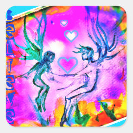 3 CREE <3 pegatina cuadrado de FAERIES