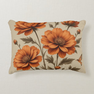 3.d flores naranjas quemadas en almohada de fondo