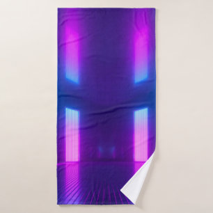 3 d, fondo abstracto de neón violeta azul, hasta