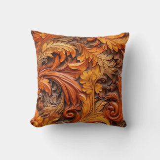 3 d naranja quemado almohada de lanzamiento de flo