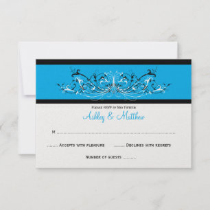 #3 Elegante Azul Negro Blanco Rollo RSVP