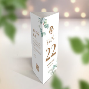 3 en 1 Número de mesa, Menú y tarjeta de agradecim