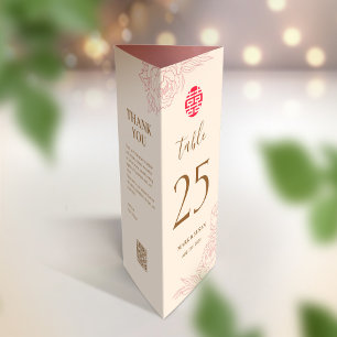 3 en 1 Número de mesa, Menú y tarjeta de agradecim