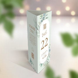 3 en 1 Número de mesa, Menú y tarjeta de agradecim